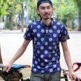 *NARIFURI* dot mesh polo shirt (navy)
