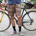 *VOO* cotton reversible shorts (brown check)