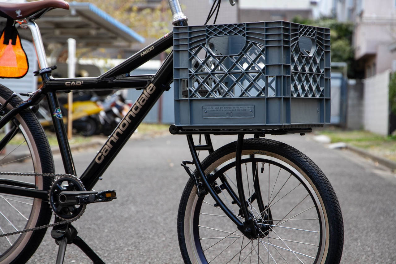 blue bike basket